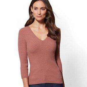 VNeck Ribbed Sweater XXL